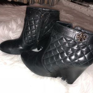 Tory Burch Quilted Wedge Bootie.